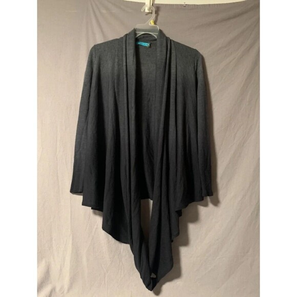 Alice + Olivia Women's Open Front Long Sleeve Cardigan Gray Sz Sm Ombe Lagrnlook - Picture 1 of 9